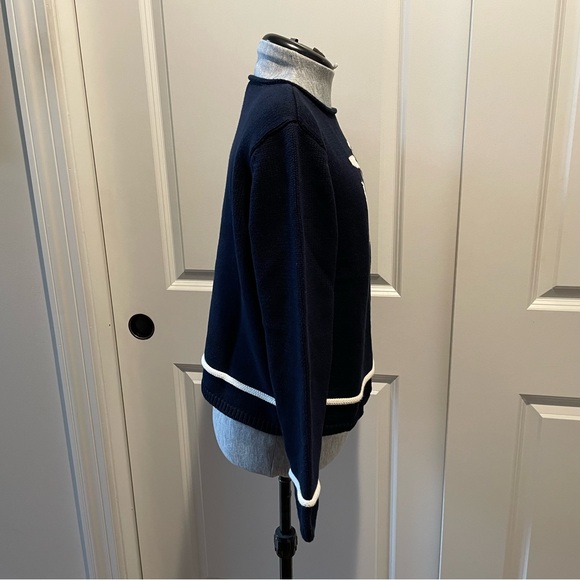 Vintage Liz Claiborne Navy Blue Anchor Sweater - Picture 2 of 14
